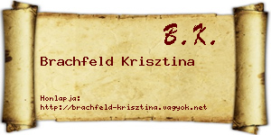 Brachfeld Krisztina névjegykártya